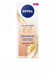 Veido kremas Nivea Beauty Moisturizer 5 in 1 BB Cream SPF 10 (5in1 beautifying Moisturizer) 50 ml Sejas krēmi