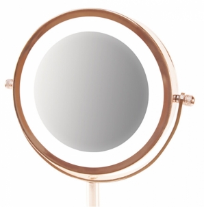 Veidrodis Rio-Beauty Double-sided cosmetic mirror (Rose Gold Mirror)