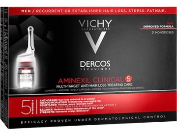 Vichy Multi-purpose treatment against hair loss for men Dercos Aminexil Clinical 5 x 21 6 ml Līdzekļi matu uzlabošanai