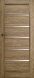 Vidaus durų varčia D80 Domino4 B639 europ. ąžuolo sp./stiklas-satinato; Spragtukas(bsr);3 vyriai Двери шпонированные