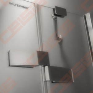 Vieno elemento varstomos dušo durys ROLTECHNIK ELEGANT LINE GDNL1/100, skirtos montuoti į nišą, su brillant spalvos profiliu ir skaidriu stiklu (kairė)