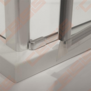 Vieno elemento varstomos dušo durys ROLTECHNIK TOWER LINE TCN1/90 skirtos montuoti į nišą su sidabro spalvos profiliu ir skaidriu stiklu