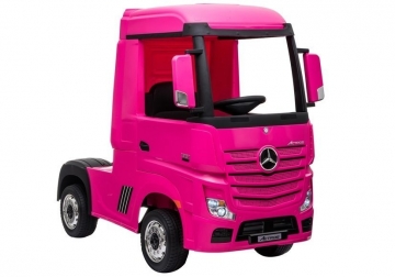 Vienvietis elektromobiliks Mercedes Actros 4x4, rožinis Bērnu elektromobīļi