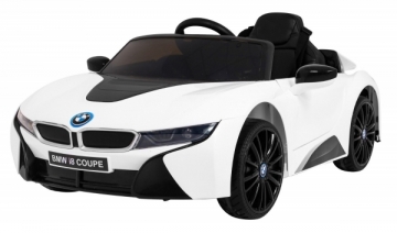 Vienvietis elektromobilis BMW I8 LIFT, baltas Bērnu elektromobīļi
