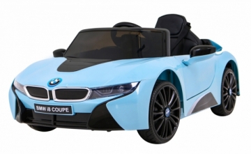 Vienvietis elektromobilis BMW I8 LIFT, mėlynas Bērnu elektromobīļi