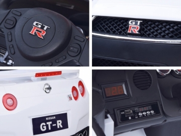 Vienvietis elektromobilis Nissan GTR R35, juodas