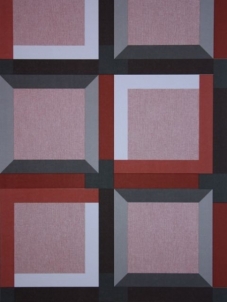 J424-10 53 cm tapetai, raudoni su kvadratais Viniliniai Обои