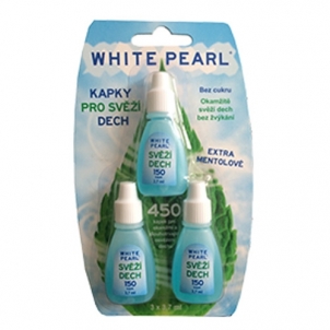 Gaiviam burnos kvapui VitalCare Drops White Pearl 3 x 3.7 ml Dantų pasta, skalavimo skysčiai