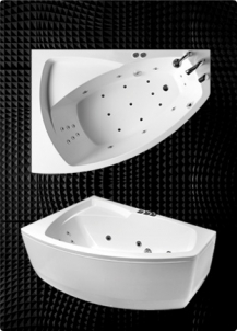 Vonia BALTECO Rhea 169x118 cm dešinė, su oro bei vandens masažu Combi S4 ir apdaila E15 В ванной комнате