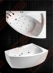 Vonia BALTECO Rhea 169x118 cm kairė, su oro bei vandens masažu Combi S4 ir apdaila E16 В ванной комнате