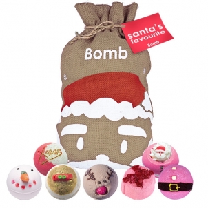 bath bombų rinkinys Bomb Cosmetics Gift set of sparkling balls for Santas Favorite bath 7 pcs Bath salt, oils