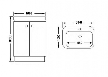 Vonios kambario spintelė su praustuvu C530 (be veidrodžio)