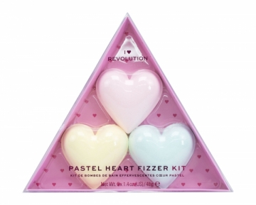 bath putos Makeup Revolution London I Heart Revolution Strawberry Pastel Heart Fizzer 40g 