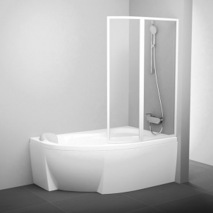 Vonios sienelė Ravak Rosa, VSK2 140, R balta+stiklas Transparent Shower wall