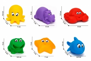 Vonios žaislų rinkinys - Jūros gyvūnai