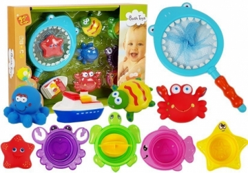 Vonios žaislų rinkinys su tinkleliu Kūdikių maudynėms