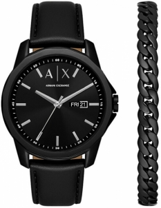Male laikrodis Armani Exchange set Leren + AX7147SET Mens watches