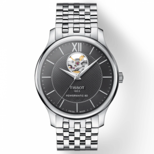 Vyriškas laikrodis Tissot Tradition Powematic 80 Open Heart T063.907.11.058.00 Мужские Часы