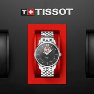 Vīriešu pulkstenis Tissot Tradition Powematic 80 Open Heart T063.907.11.058.00