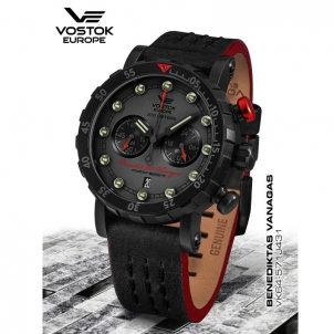 Vīriešu pulkstenis Vostok Europe Benediktas Vanagas Black Edition IV Titanium Chronograph VK64-571J431