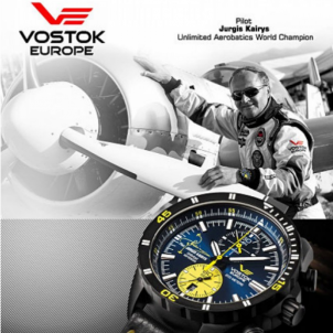 Vīriešu pulkstenis Vostok-Europe „Pilot Jurgis Kairys. Unlimited Acrobatics“ - Limituota serija - 6S11-320J362