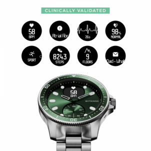 Vīriešu pulkstenis Withings Hibridinis Išmanusis pulkstenis Scanwatch Horizon Green