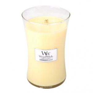WoodWick Scented candle vase Lemongrass & Lily 609.5 g Kvapai namams
