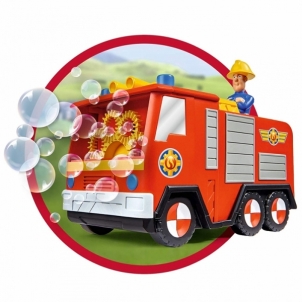 Žaislinė gaisrinė Jupiter mašina 20 cm gaminanti muilo burbulus | Fireman Sam | Simba