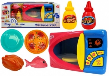 Žaislinė mikrobangų krosnelė su priedais Vaikiškos virtuvėlės