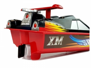 Žaislinė motorinė valtis, raudona