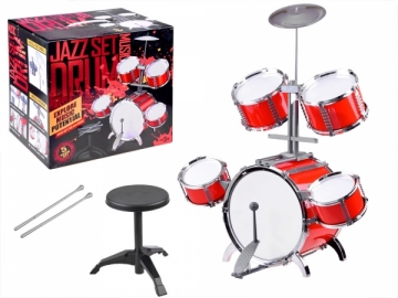 Žaisliniai būgnai „Jazz Set“, raudoni Muzikiniai žaislai