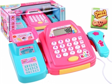 Žaislinis kasos aparatas su svarstyklėmis, rožinis Profesijų žaislai