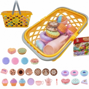 Žaislinis pirkinių krepšelis su saldumynais, 26 dalys 