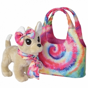 Žaislinis šuniukas su spalvingu krepšeliu Toys for girls