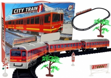 Žaislinis traukinys su bėgiais &quot;City Train&quot;, 28 elementai Geležinkelis vaikams