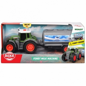 Žemės ūkio traktorius su pieno priekaba Dickie, 26 cm 