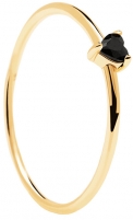 Žiedas PDPAOLA Minimalist gold-plated ring with Black Heart Gold AN01-224 Rings