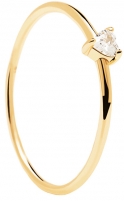 Žiedas PDPAOLA Minimalist gold-plated ring with White Heart Gold AN01-223 Rings