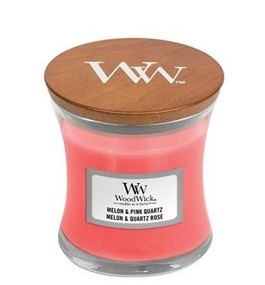 Žvakė WoodWick Scented candle vase Melon & Pink Quartz 85 g