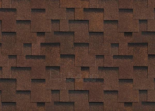 Bitumen roof shingles AKORDAS PRAGA, brown paveikslėlis 1 iš 1