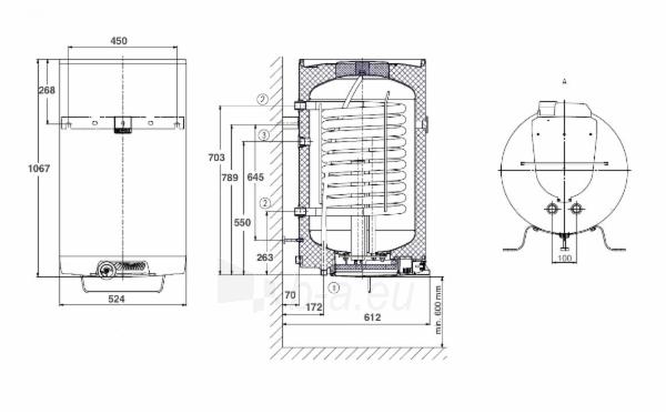 Pakabinamas greitaeigis netiesioginio šildymo vandens šildytuvas DRAŽICE OKC 100NTR/Z paveikslėlis 3 iš 3
