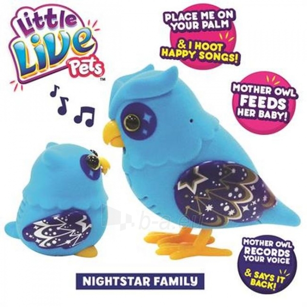 28040 B Little Live Pets interaktyvus paukštis Pėlėda ir pelėdžiukas paveikslėlis 2 iš 3