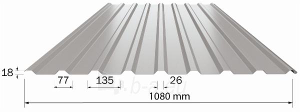 Trapezoidal profile steel roof Borga BPD18 (0,5 mm/P50) paveikslėlis 2 iš 2