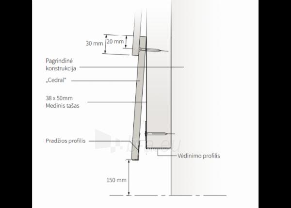 Cedral Pradžios profilis (aliuminis), 3000 mm (C01 - 03, C05, C07, C10, C15, C18, C50 - 52, C54 spalvos) paveikslėlis 3 iš 3