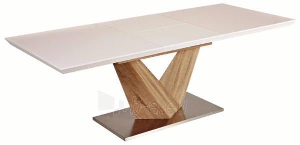 Valgomojo stalas Alaras 140x85(200) ąžuolas sonoma/balta lakuota paveikslėlis 1 iš 2