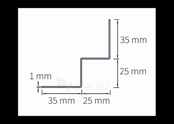 Cedral vidinio kampo profilis (aliuminis), 3000 mm (C01 - 03, C05, C07, C10, C15, C18, C50 - 52, C54 spalvos) paveikslėlis 2 iš 2