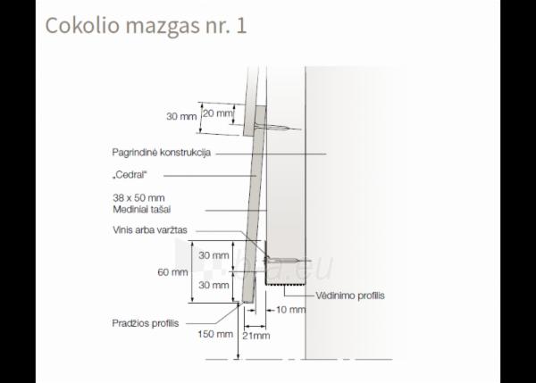 Cedral vėdinimo profilis (aliuminis), 50x30x2500 mm paveikslėlis 3 iš 3