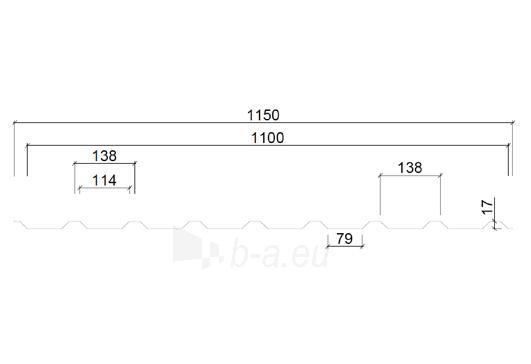 Trapecinis profilis T20-24W-1100 (stogui) Ruukki® 50 Plus paveikslėlis 2 iš 3
