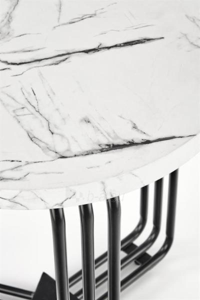 Apvalus kavos staliukas ANTICA S baltas marmuras paveikslėlis 8 iš 9