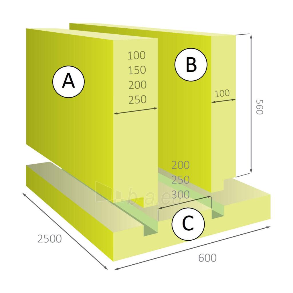 Pamatų klojinio apatinė plokštė (C) UB300/100-25, 100x600x2500mm (pak. 3 vnt / 4,5 kv.m / 7,5 m) paveikslėlis 1 iš 2